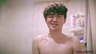 Cute Twink Emmanuel Kokichi Giving Himself a Bubbly Handjob Anent The Shower